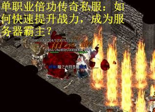 单职业倍功传奇私服：如何快速提升战力，成为服务器霸主？