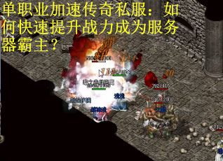 单职业加速传奇私服：如何快速提升战力成为服务器霸主？