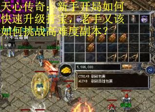 天心传奇：新手开局如何快速升级打宝，老手又该如何挑战高难度副本？