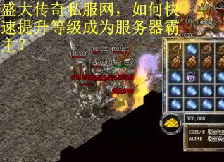 盛大传奇私服网，如何快速提升等级成为服务器霸主？
