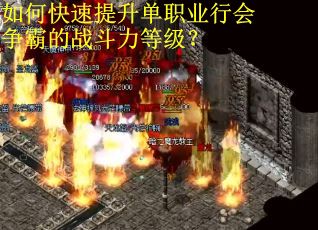 如何快速提升单职业行会争霸的战斗力等级？