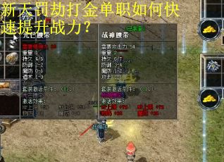 新天罚劫打金单职如何快速提升战力？